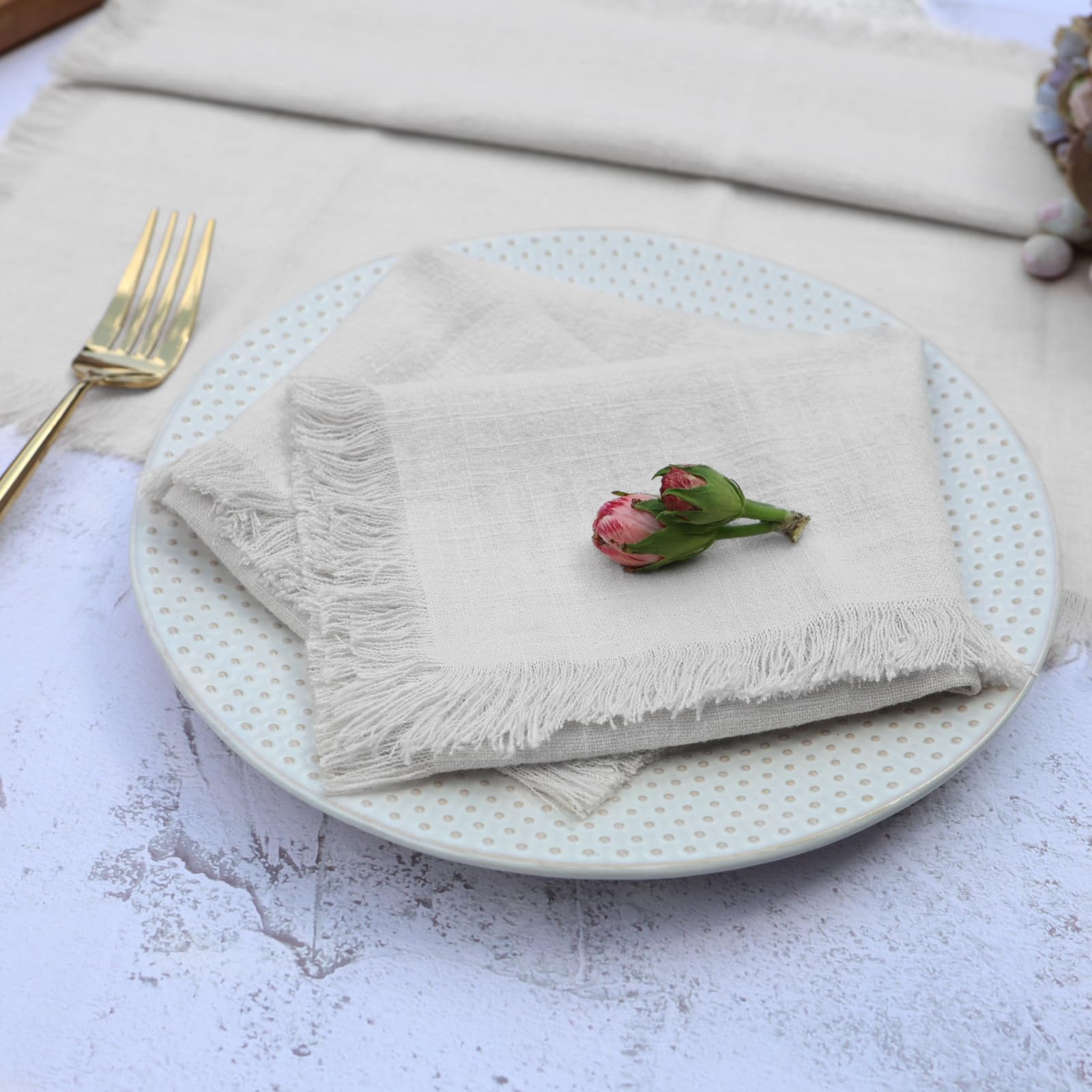 6 Tovaglioli In Lino Puro Bianco 45x45 Cm – Tessuto Denso 245g/m², Oeko-Tex, Fatti In Russia – Biancheria Da Tavola Naturale