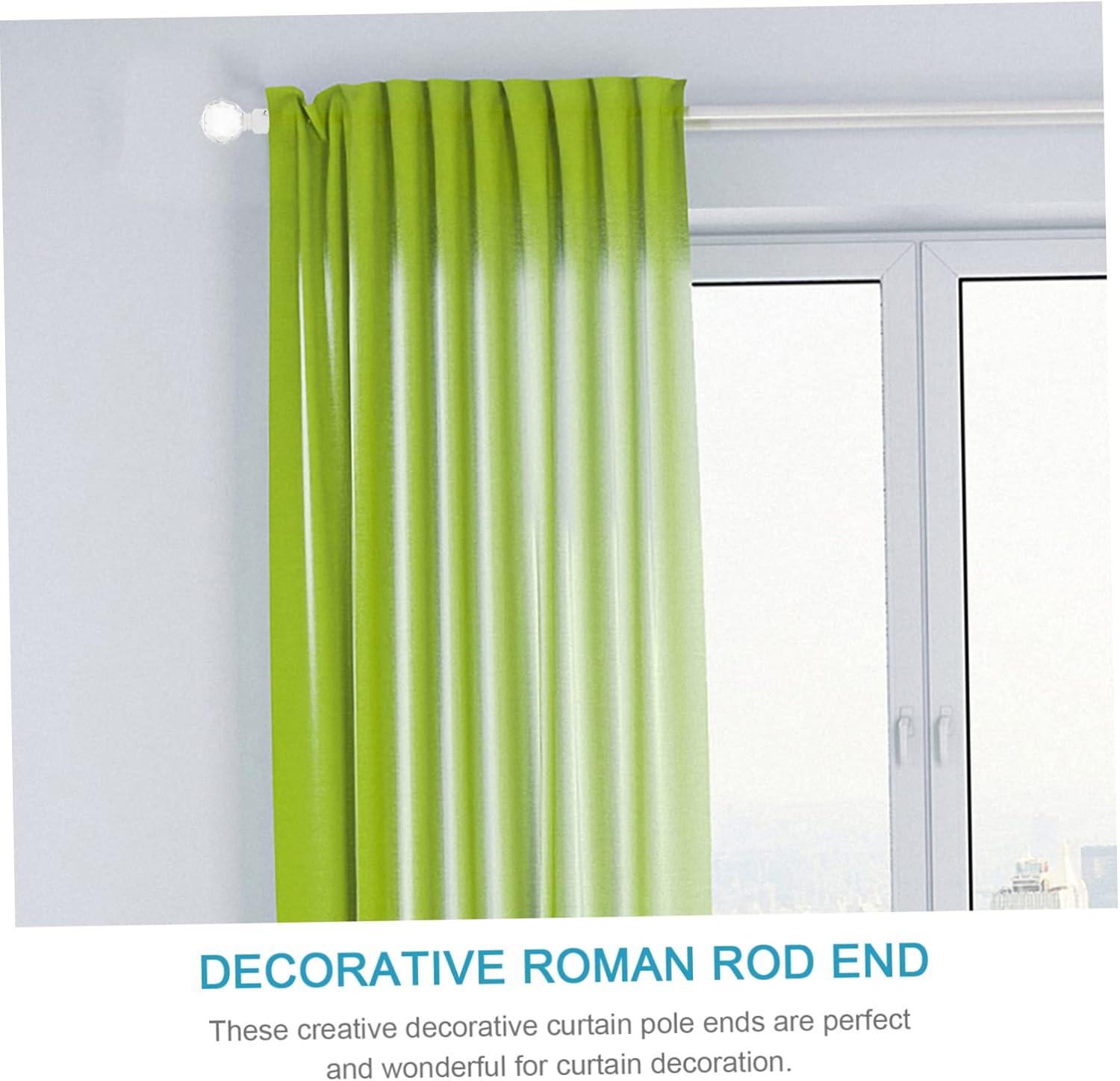 Zerodeko 2Pcs Decorative Curtain Rod Ends Elegant Roman Rod Finials Curtain Rod Final for Stylish Home Decor for Window Dressing