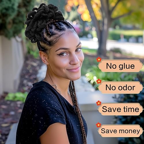 Miniatura 2 de DreadLocks Chignons Afro High Puff - Cola de caballo con cordón para coleta, extensiones de pelo sintético con clip, cola de caballo para mujeres