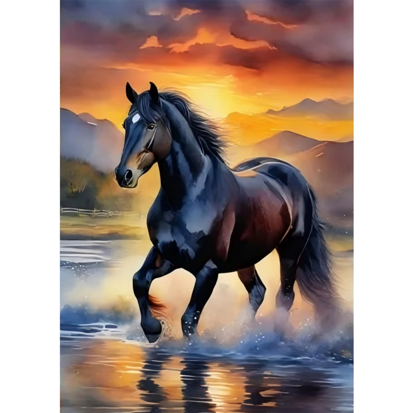 NAIMOER Horse Diamond Art Kits for Adults - DIY Full Drill 5D Diamond Painting Kits Animals - Adults Diamond Art on Canvas for Relaxation Gifts Home Decor 30x40cm โ image 1