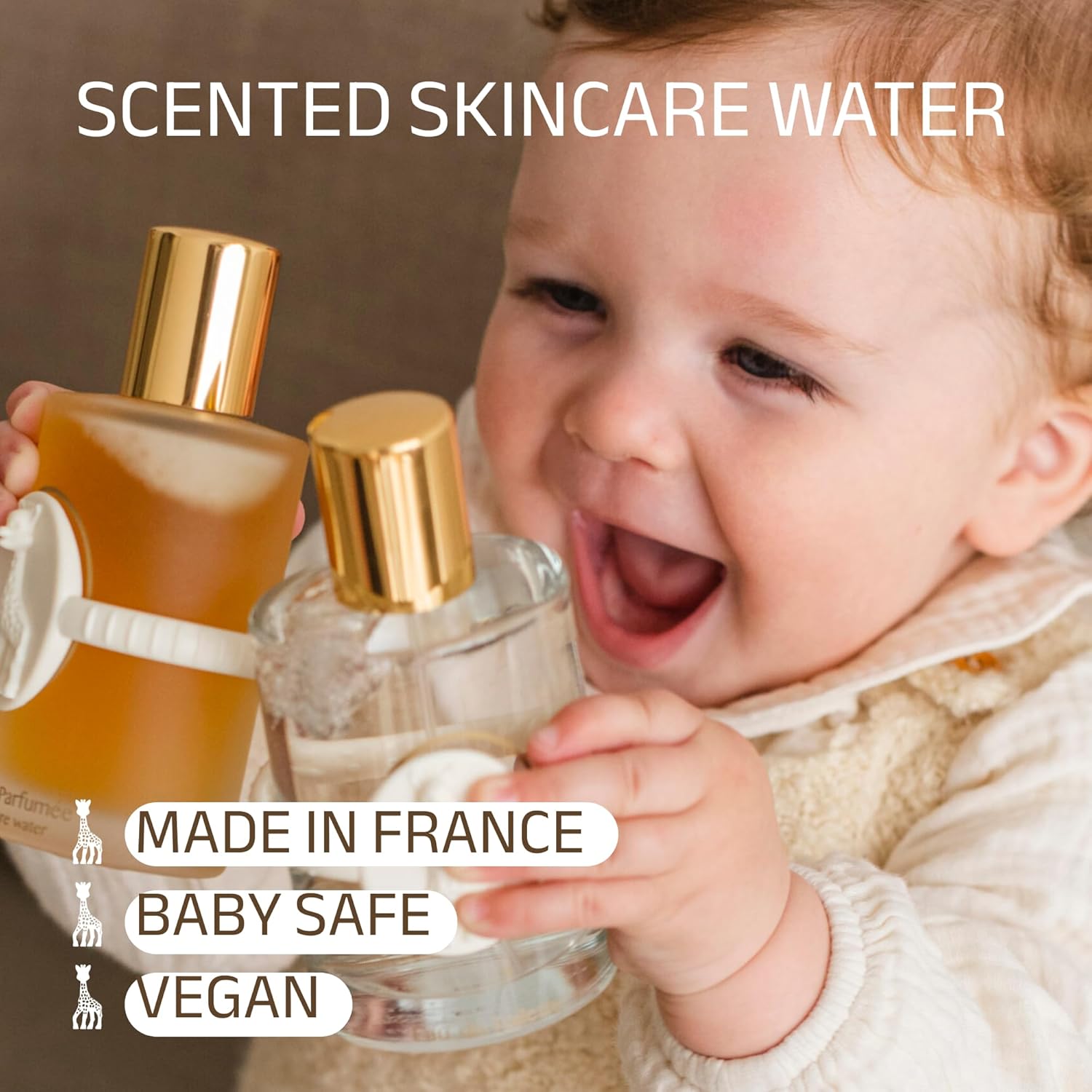 Sophie la girafe Eau de Soin (Scented Skincare Water) | Includes Sophie Teether | Alcohol Free | Nostalgic Childhood Scent of Orange Blossom & Vanilla (50 ml or 1.7 fl oz)