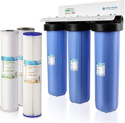 Miniatura 16 de APEC Water Systems Sistema de filtro de agua para toda la casa de 3 etapas con filtros de sedimentos, carbono GAC y bloques de carbono