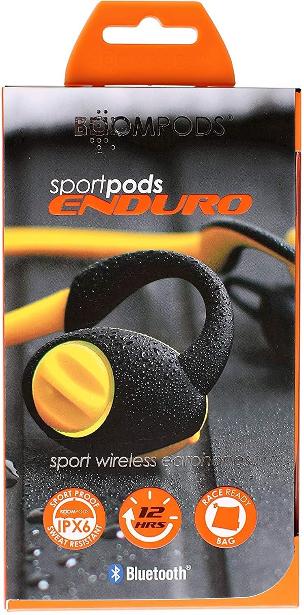 BoomPods Sportpods Enduro in-Ear Bluetooth Sport Headphones, Wireless Workout Earbuds - Sweatproof - Long Lasting 12 Hour Battery (Orange) by BoomPods - Used condition - Image 5