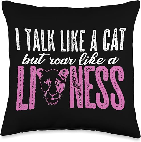 Predator Roar Tamer Mane Lioness Pride Leo Feline Cub Lion - Almohada de 16 x 16 pulgadas, multicolor