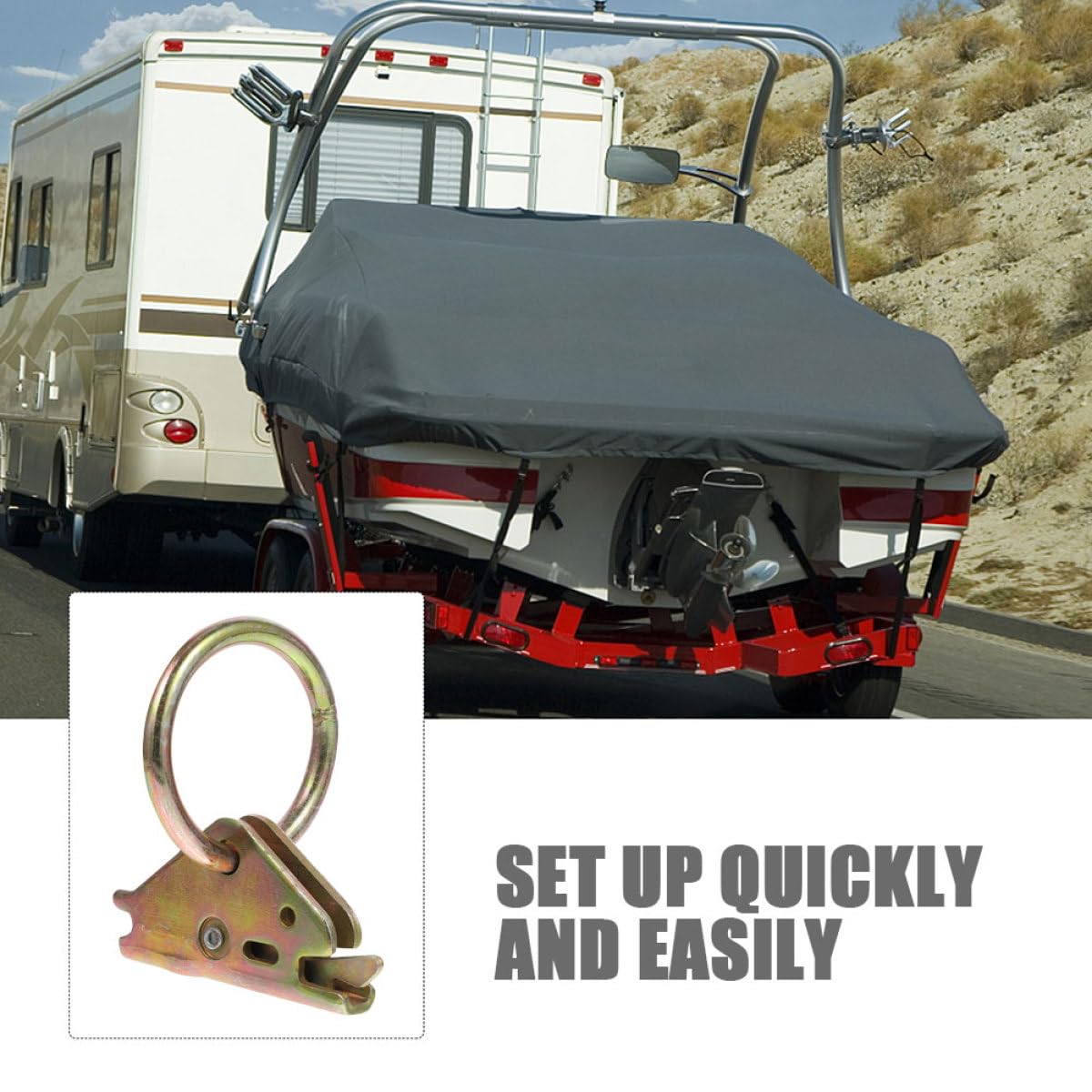 ULTECHNOVO 5 Stück Zurranker aus Stahl Oberflächenmontage O ringe für Anhänger und Pickups Ladungssicherung Camper Zubehör