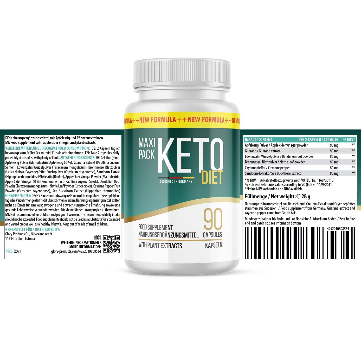 Keto Diet Gélules | Convient aux hommes et aux femmes | Facile à utiliser | Contenu 90 gélules