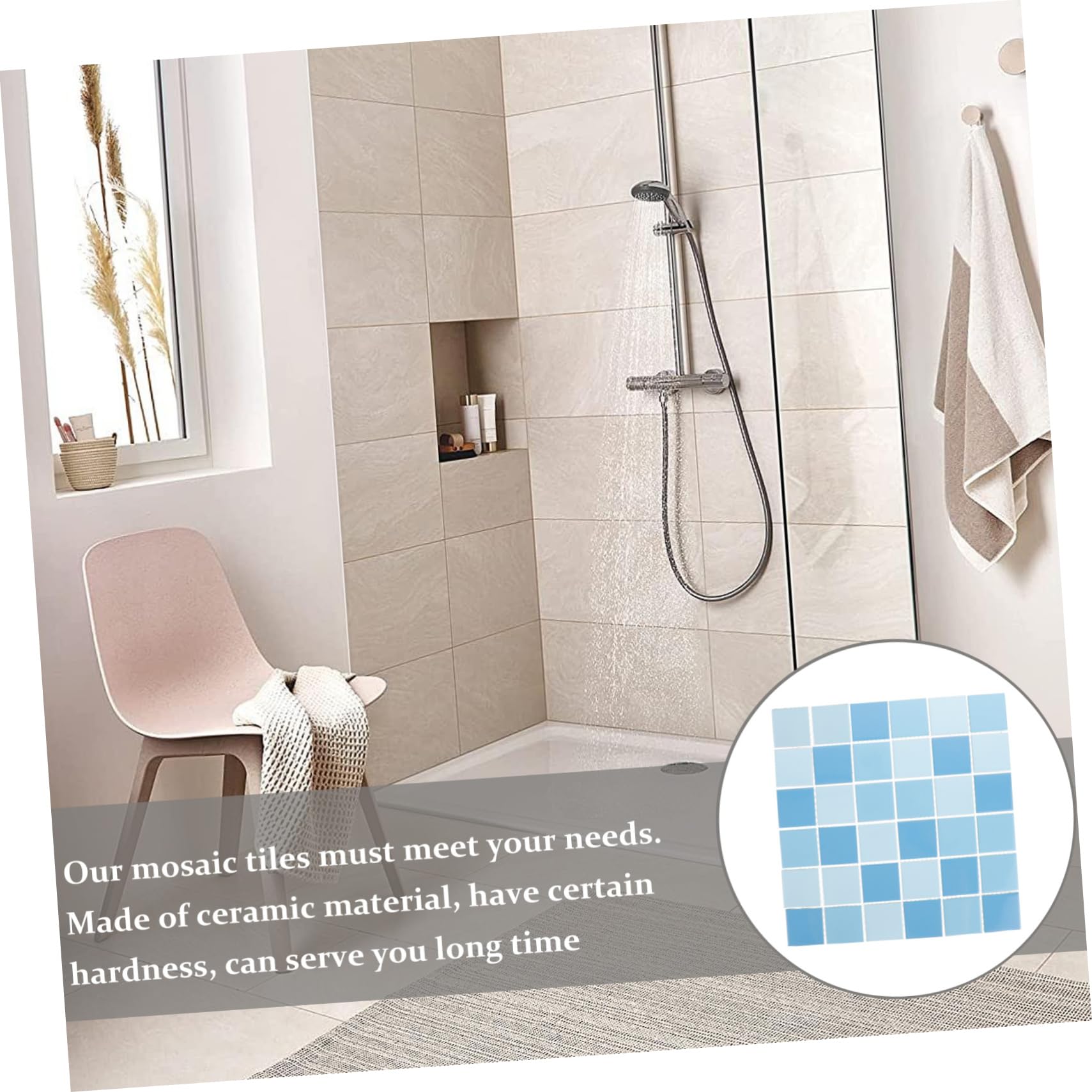 Azulejos de Cerámica para Piscina 30x30 cm Azul Claro Mosaico Decorativo Resistente Exteriores 1 M²