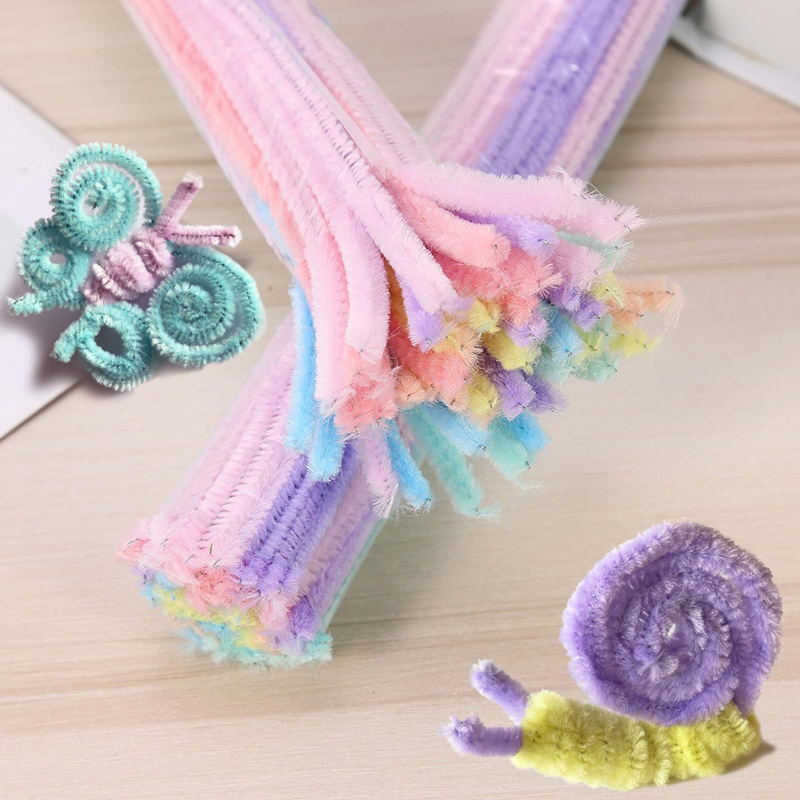 Scovolini Colorati Per Fai Da Te - 200 Pezzi Multicolore, 10 Colori Standard + 7 Macaron, Per Artigianato Creativo - Foto 7