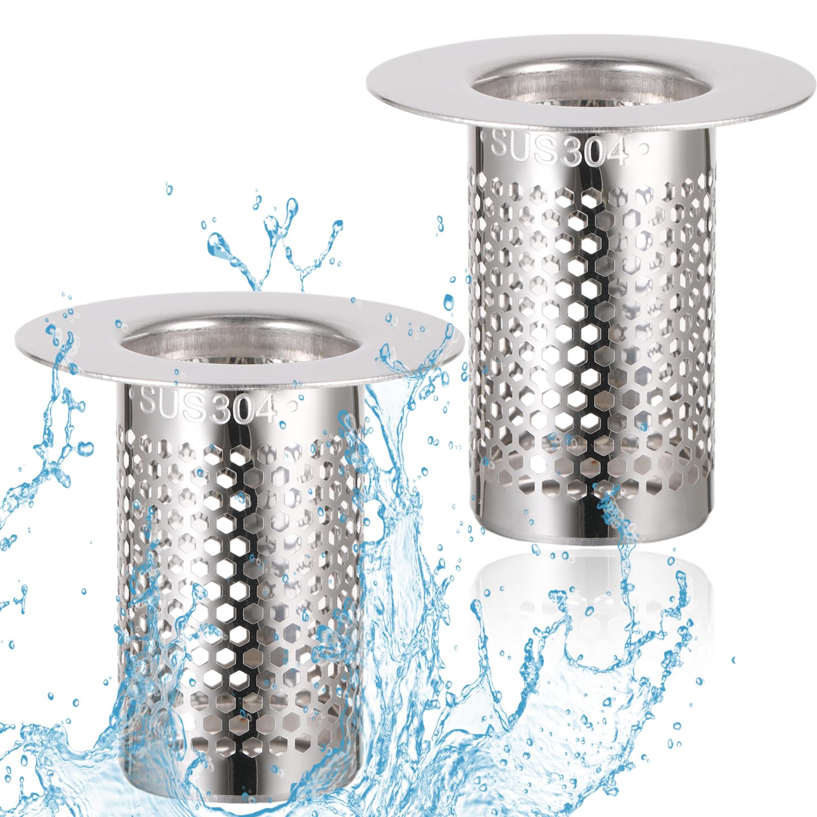 4er Set Abflusssiebe Edelstahl 304 - Für Spüle, Dusche & Badewanne