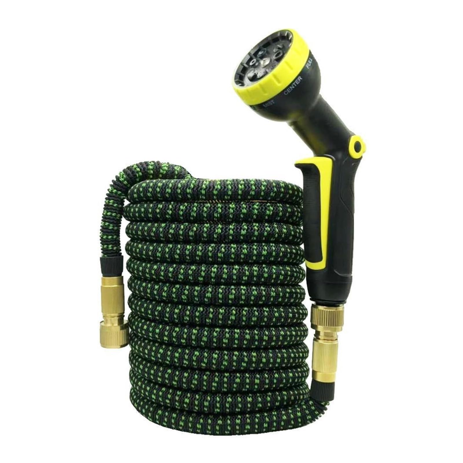 Pistolet d'arrosage avec embout multi-jets, Tuyau d'arrosage extensible 3x, 25-150 pieds, noir et vert, avec pulvérisation haute pression(Hose,1-25FT-7.5M)