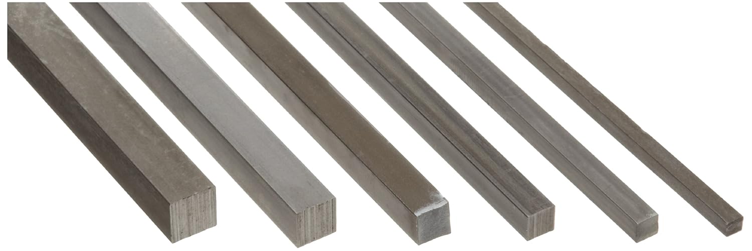 Small Parts 56680 Carbon Steel 12L14 Square Millstock Assortment, Undersized Tolerance, ASTM A108, 12" Length (Pack of 32)