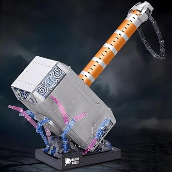 Boyorc Thor Battle Hammer Building Blocks,975PCS Creative Super Hero Building Set, Gift for Adults