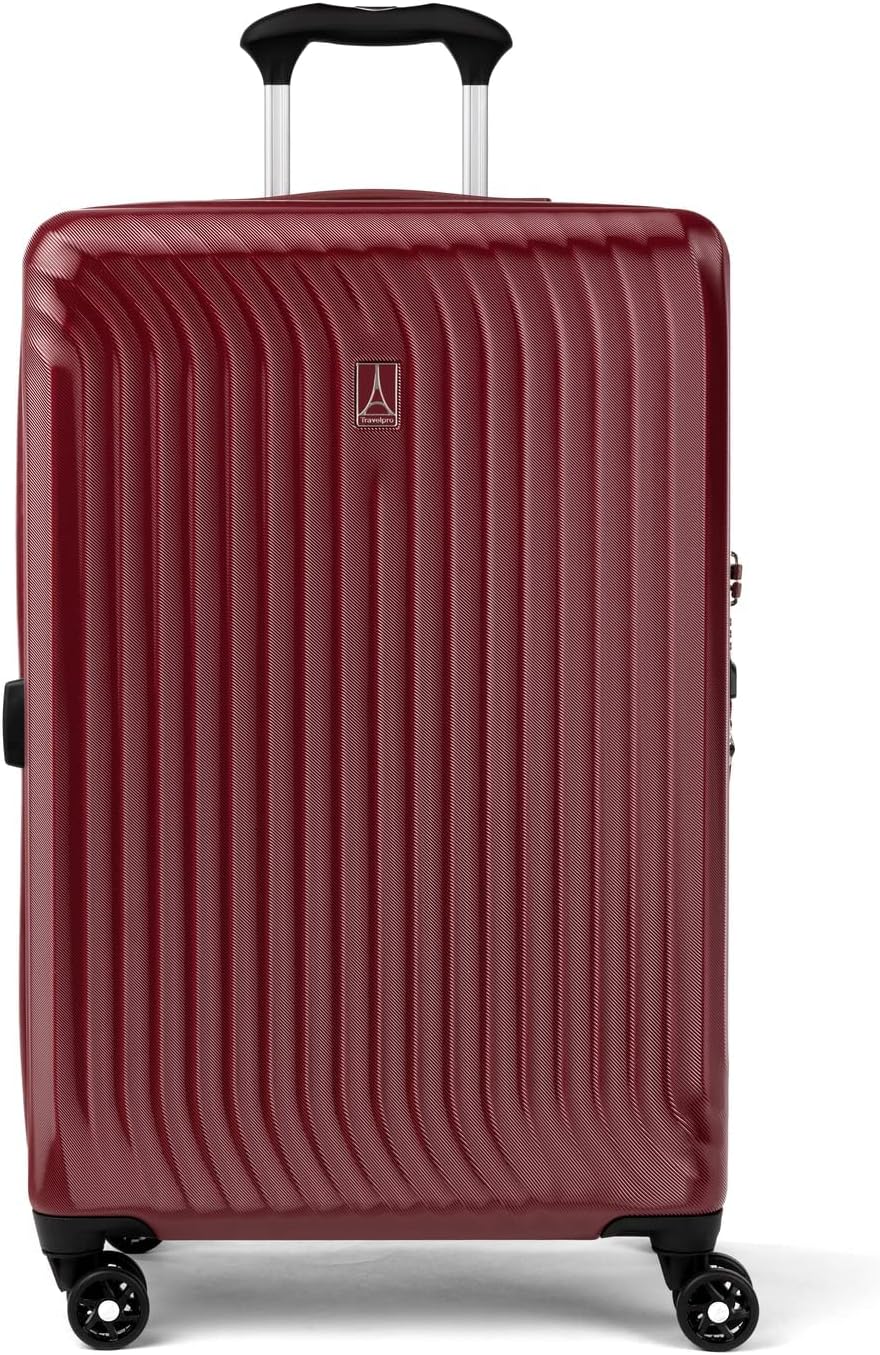 Travelpro Maxlite Air Hardside Expandable Checked Luggage, 8 Spinner Wheels, Lightweight Hard Shell Polycarbonate Suitcase, Cabernet, Checked Medium 25-Inch