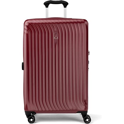 Travelpro Maxlite Air Hardside Expandable Checked Luggage, 8 Spinner Wheels, Lightweight Hard Shell Polycarbonate Suitcase, Cabernet, Checked Medium 25-Inch