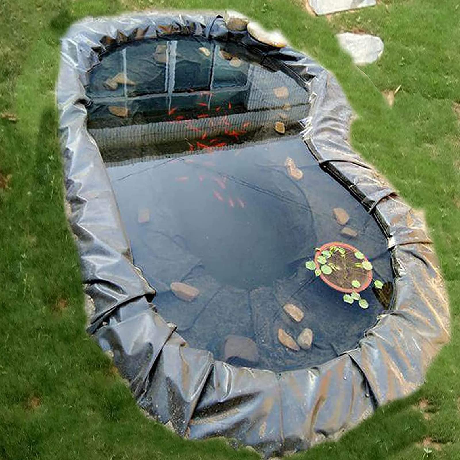 Revestimiento para Estanques, 0.3mm Forros De Estanque De Exterio Película Impermeable, Resistencia Al Desgarro/Prueba De Humedad, para Jardín Estanque De Peces Cascada Fuente