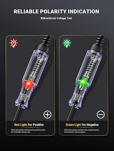 Miniatura 9 de Luz de prueba automotora, probador de circuito de 6V-12V-24V con luz para voltaje de continuidad, probador eléctrico de fusibles eléctricos, mango