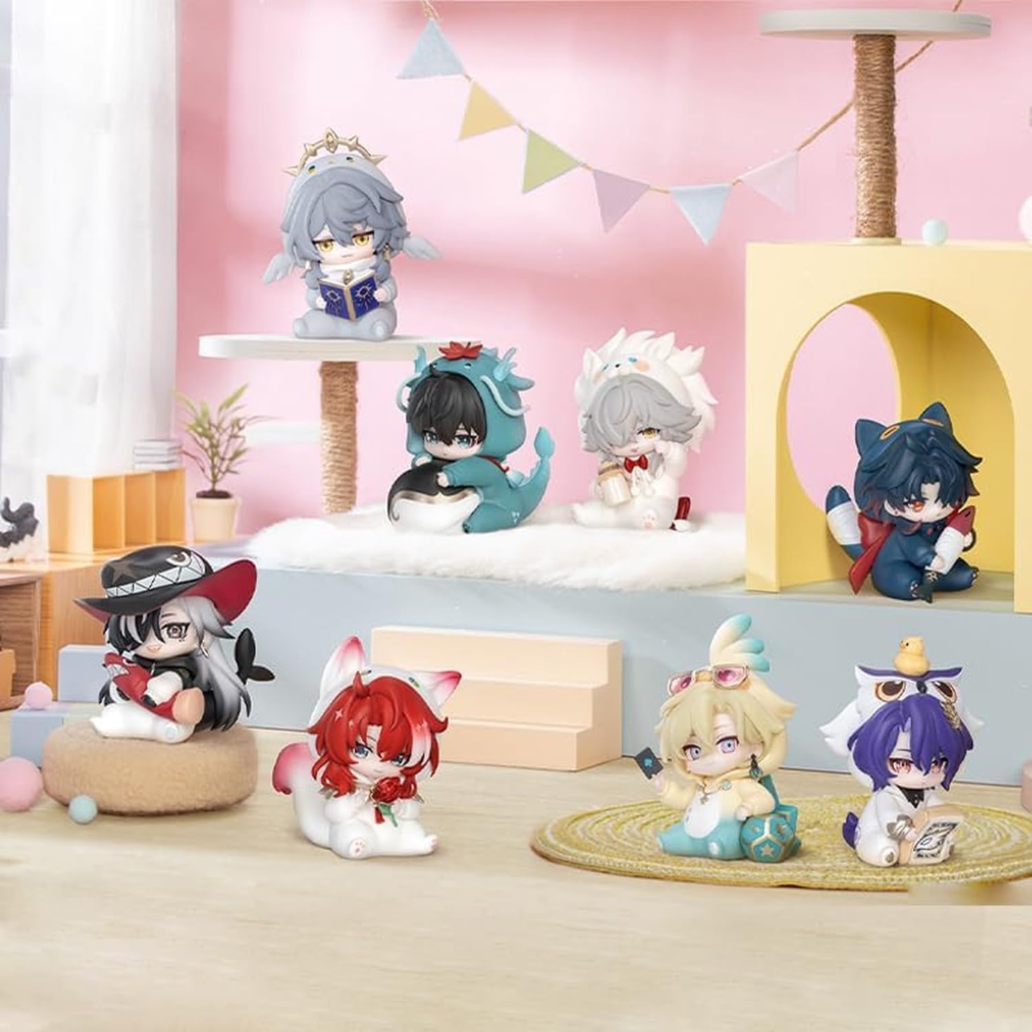 Figurina Chibi per Honkai Star Rail, Ragazzi del Dormitorio, Serie Carina, Action Figure Collezionabile per Regalo Compleanno, Lama
