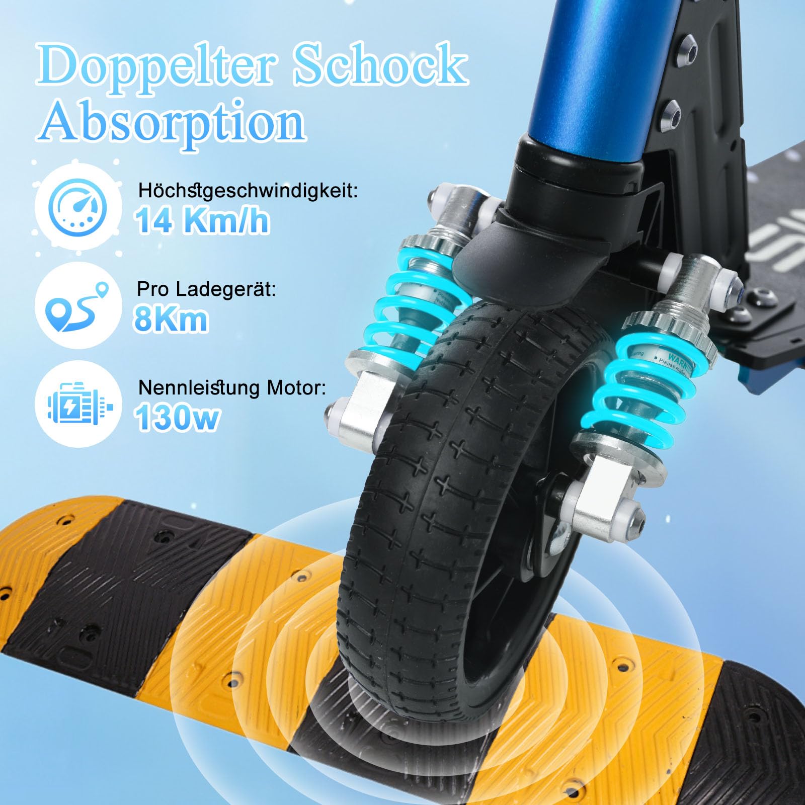 Monopattino elettrico per bambini, età 6-12, 130 W, velocità massima 14 km/h, portata 8 km, luci LED colorate, pieghevole, scooter elettrico per ragazzi e ragazze, regalo per bambini e