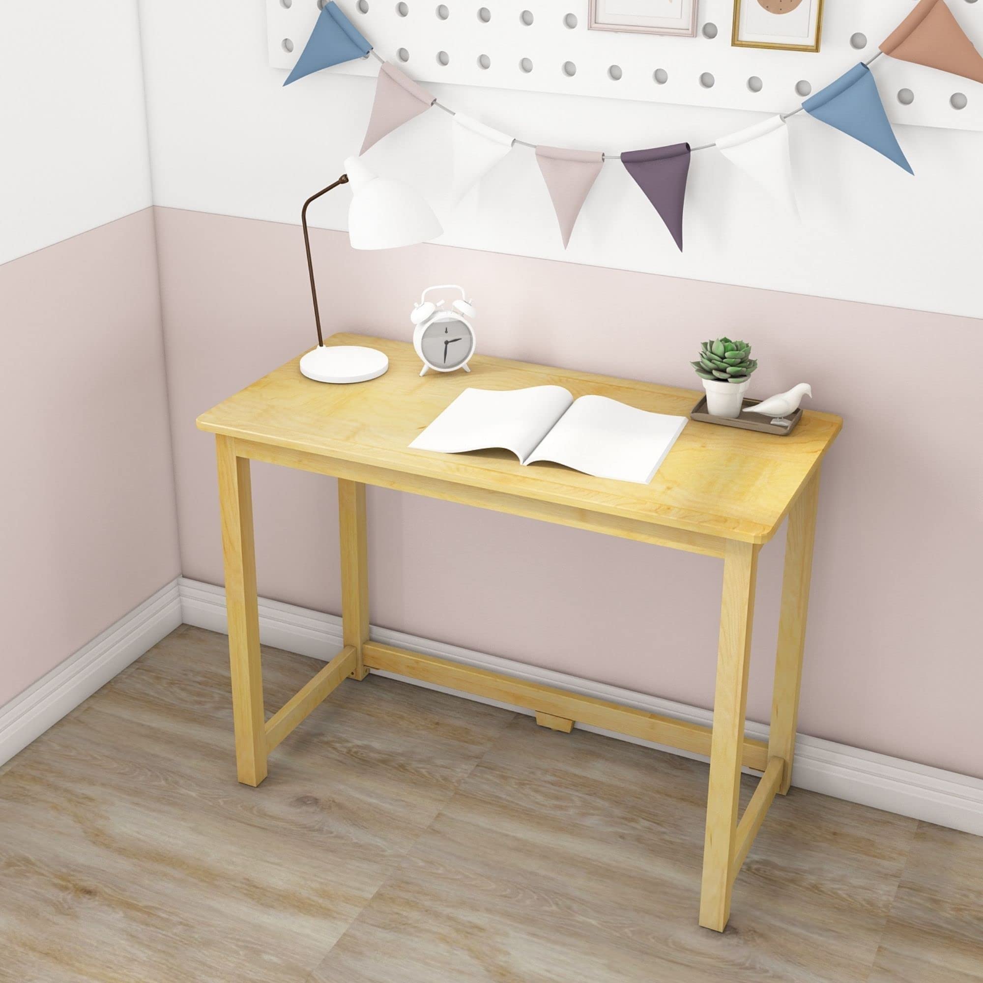 Amazon | Max & Lily 木製デスク 40インチ ナチュラル | 机 | 文房具