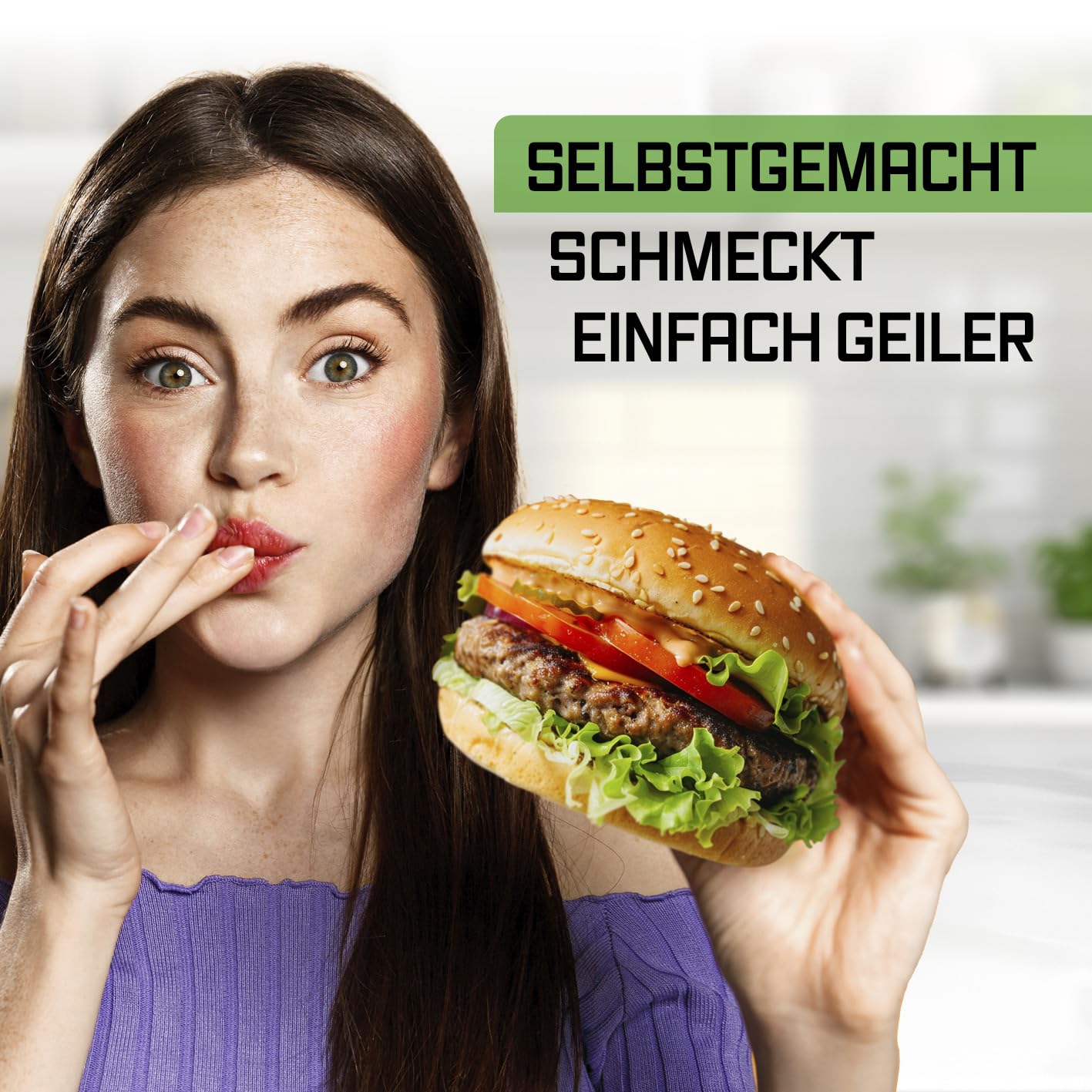 KOCHWERK elektrischer Fleischwolf mit verschiedenen Aufsätzen | verarbeitet bis zu 2000g/min | Hackfleisch, Kibbeh, Churros, Wurst & mehr auf Knopfdruck | leichte Bedienung und Reinigung [1600W]