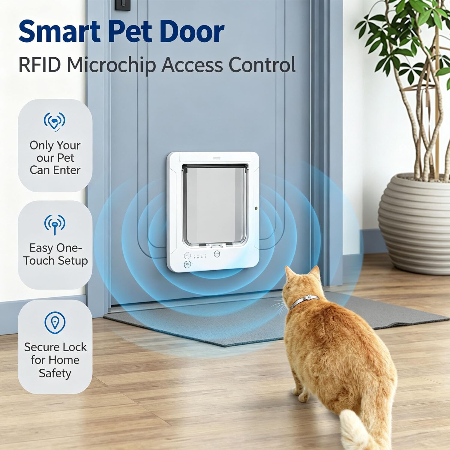 Porta per gatti con microchip, gattaiola attivata