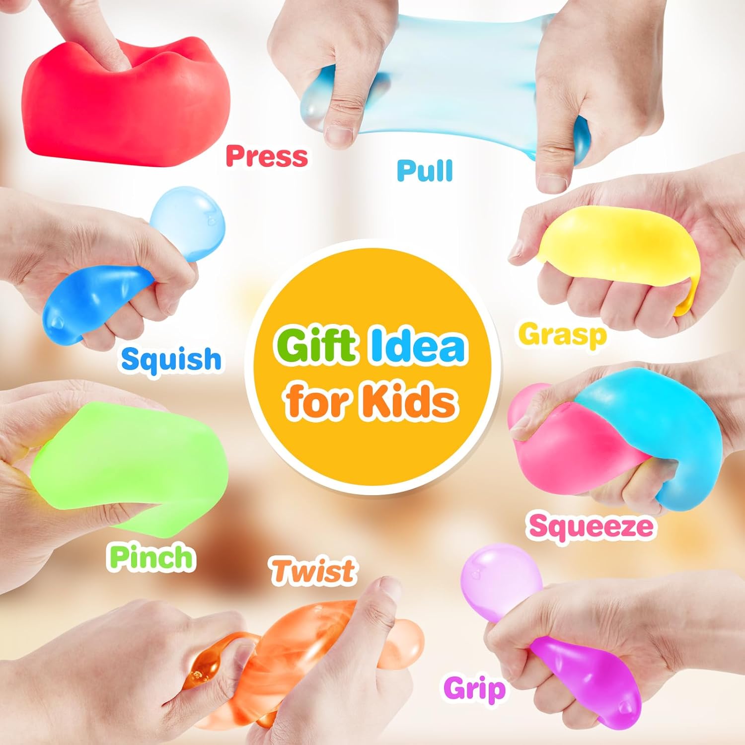 Stress Cube Fidget Ice Cube Stress Balls, 8 Pcs Stress Balls for Kids, Fidget Toys Adults Stress Relief Squeeze Ball, Square Shape Hand Exercise Ball, Sensory Toys for Autistic (Gel Sugar Cube 8Pack) - Image 4