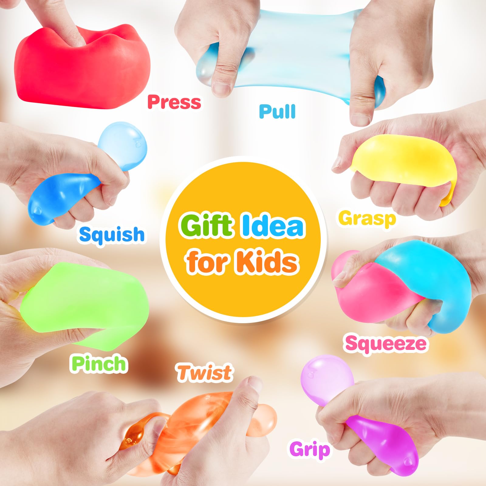6 Palline Antistress Morbide A Goccia Per Bambini E Adulti - Giocattolo Fidget TPR - 4