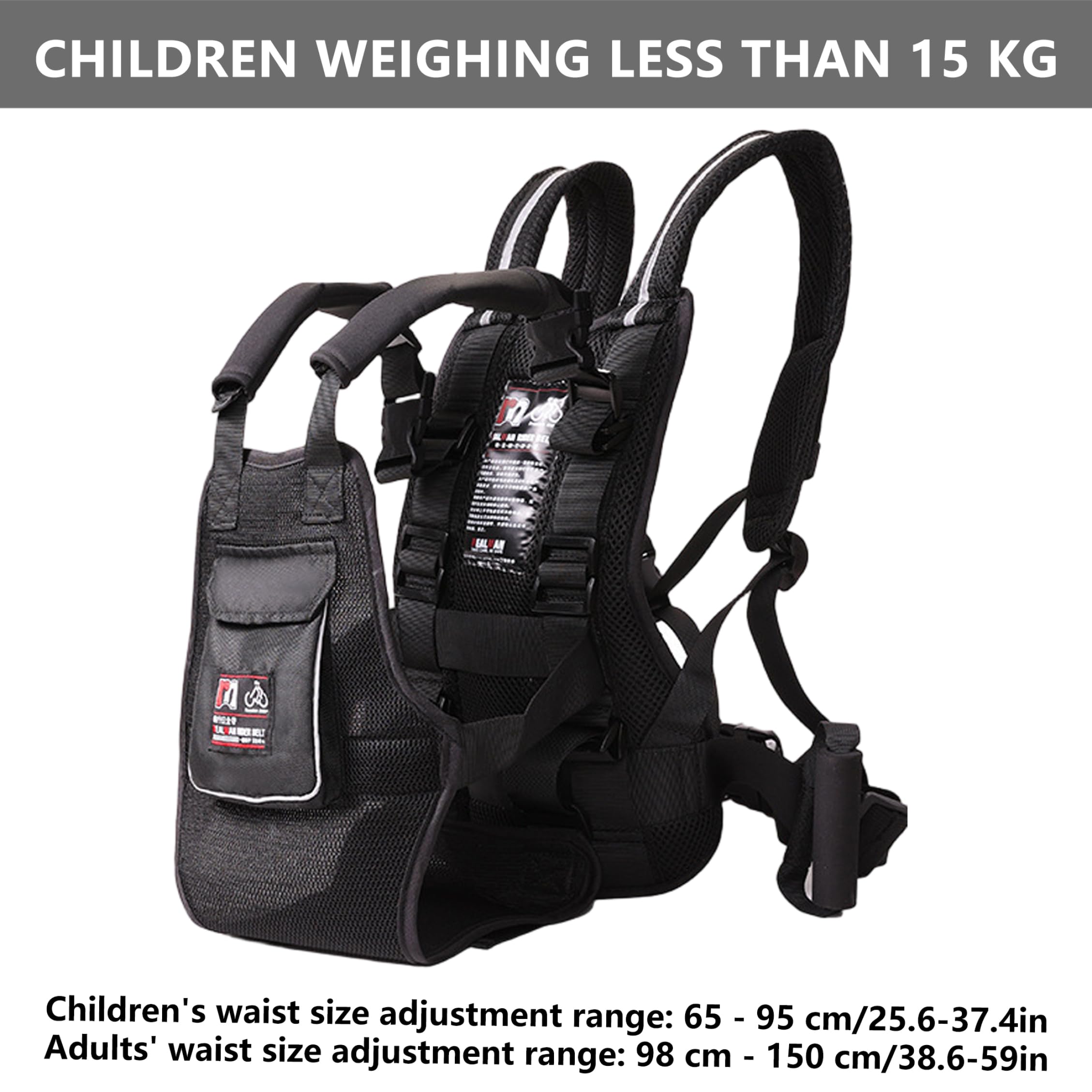 Imbracatura per per bambini, Imbracatura per per bambini, Gilet da viaggio più sicuro con design adatto al collo, Nero, 8, 66x12, 99x2, 36 pollici