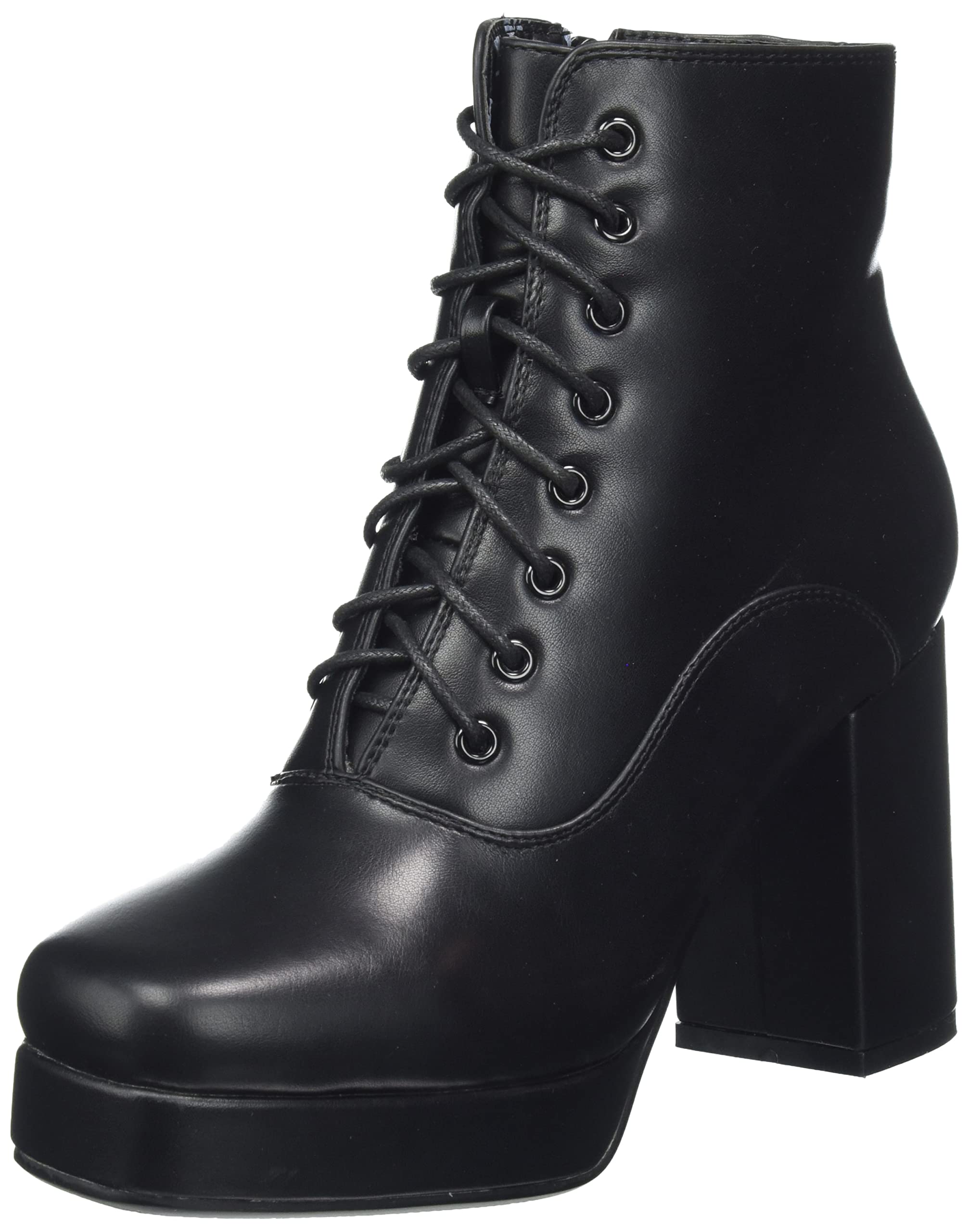LAMODA Women's Star Ankle Boot, Black PU, 6 UK