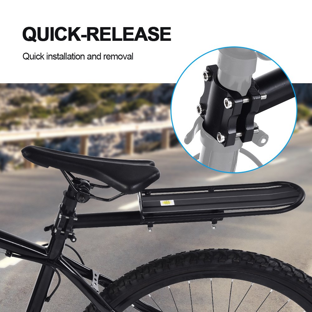 Porte-bagages Arrière Universel Alliage Aluminium Porte-bagages Vélo Arrière Universel Elepl - Alliage Aluminium, Charge 10kg - Réglable Pour VTT, Route, Pliants - Avec Réflecteur Porte Bidon Velo