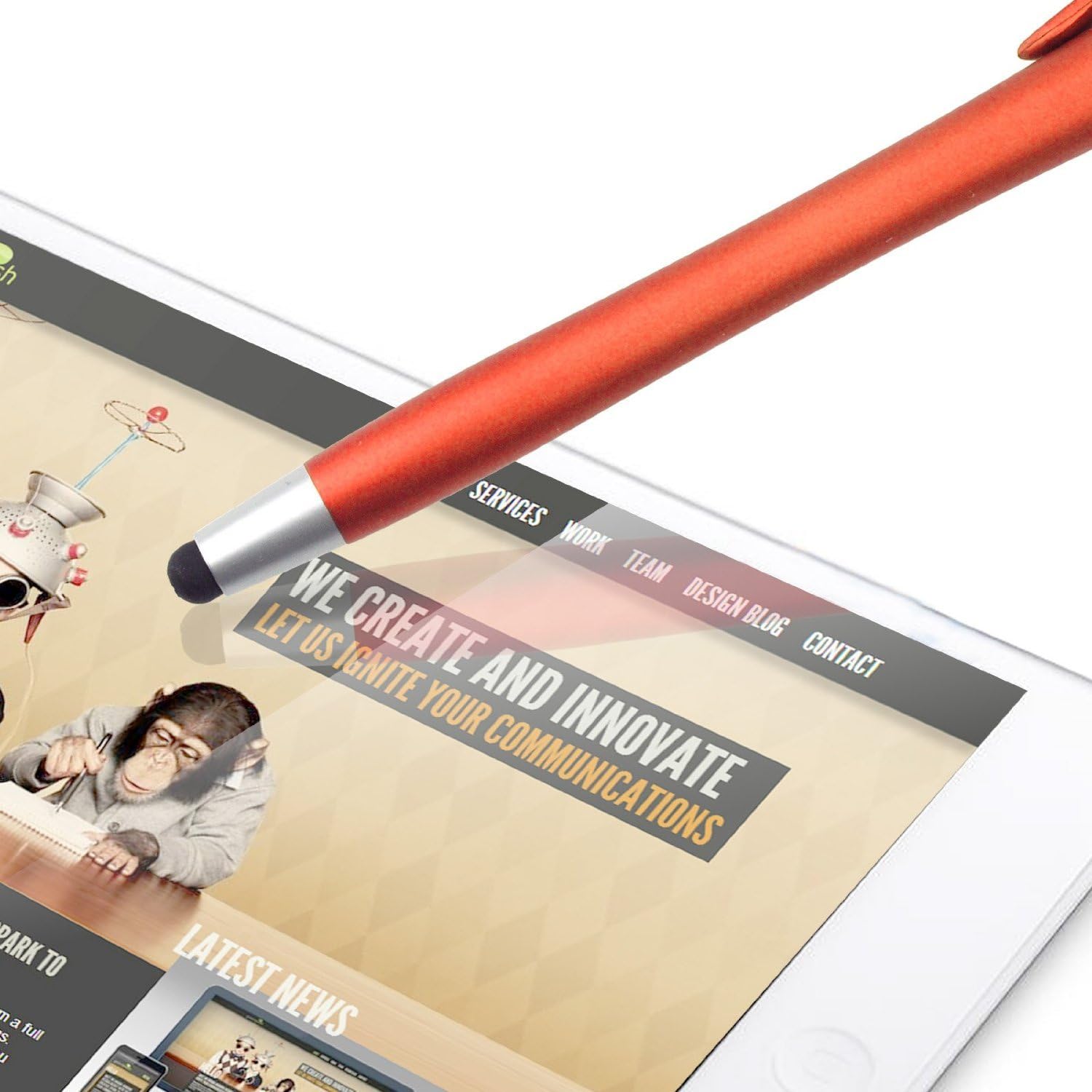 Teviwin 10 Pack Ultralight Slim Universal Black Click Pen Stylus Ballpoint Pen for iPhone 6 Plus 5S 5C 4S, Samsung Galaxy S6 S5, Note3, iPad, Tablets, Touch Screens Device, Orange/Green/Black/Blue/Red