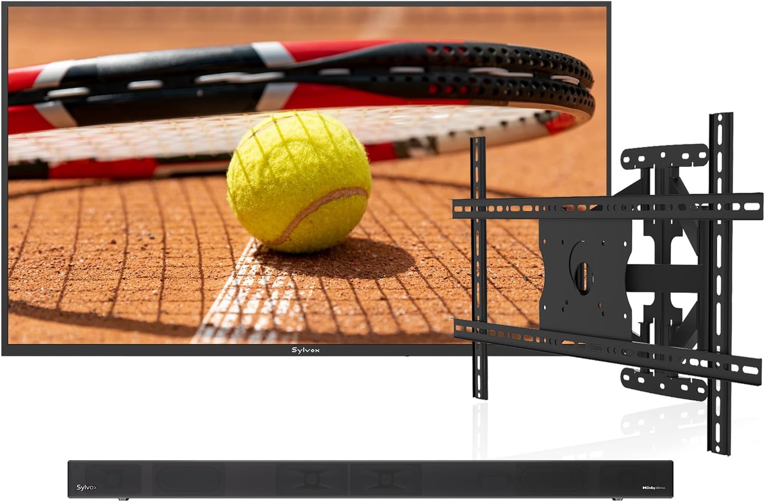 SYLVOX 43" Pool Pro 2.0 Outdoor TV Bundle – 2000Nits, Dolby Atmos, Google TV, with S3 Dolby Soundbar & Adjustable Wall Mount, Weatherproof for Patio & Poolside Use