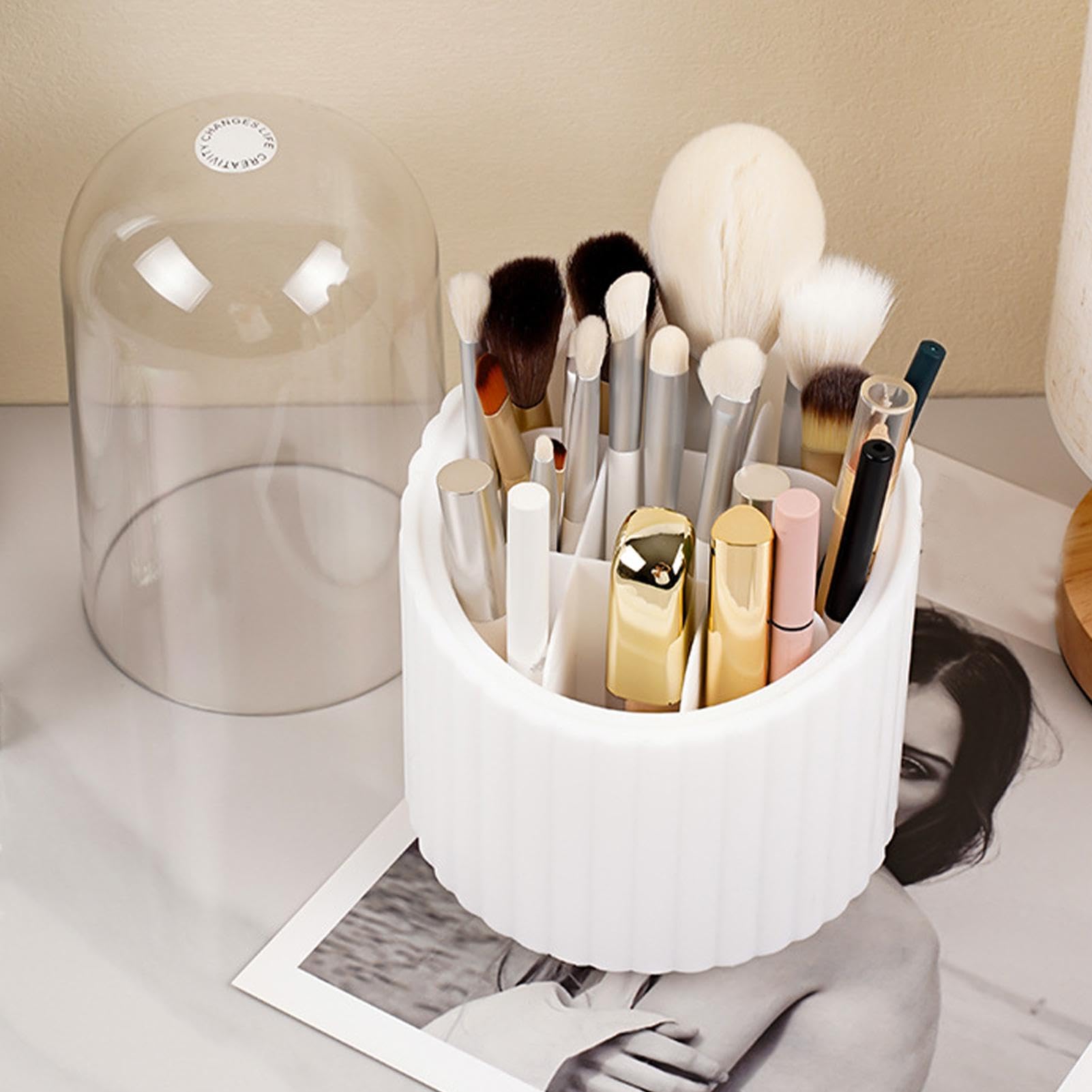 2 Stück Klare Kosmetikpinselhalter Mit Staubdichtem Deckel – Transparente Aufbewahrung Für Make-up-Pinsel