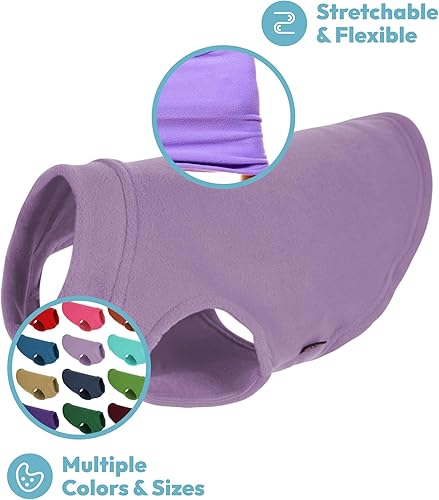 Miniatura 5 de Gooby - Chaleco elástico con forro polar, vestimenta de perro para clima frío, XL, Azul Acero