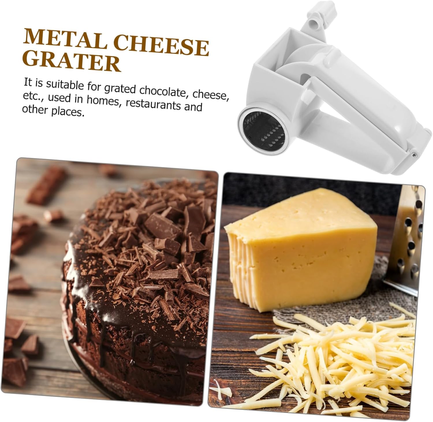 Portable Cheese Grater Hand Crank Grater for Home and Restaurant Use Kitchen Accessory for Grating Cheese and Vegetables