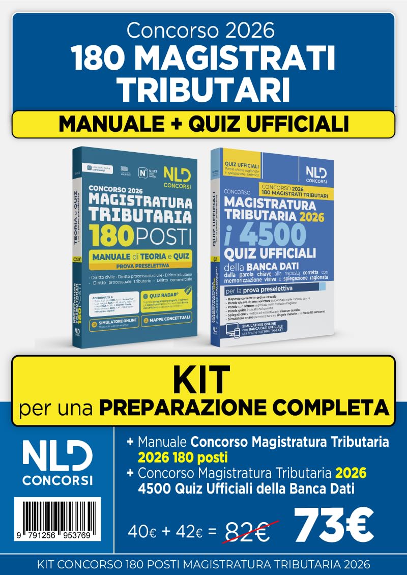 Kit concorso 180 Magistrati Tributari. Manuale di teoria per la prova preselettiva + 4500 quiz ufficiali della banca dati
