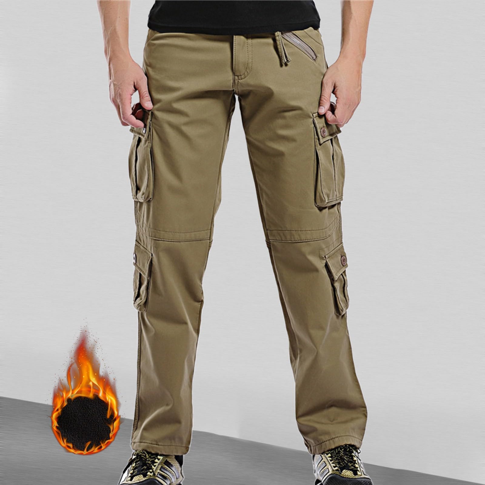 Pantalones cargo para hombre, militares, largos, tiempo libre, cargo, pantalones de trabajo, elásticos, de algodón, holgados, chinos, informales, pantalones de trabajo, softshell