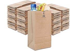 Stock Your Home 4 Lb Kraft Brown Paper Lunch Bags (500 Count)...