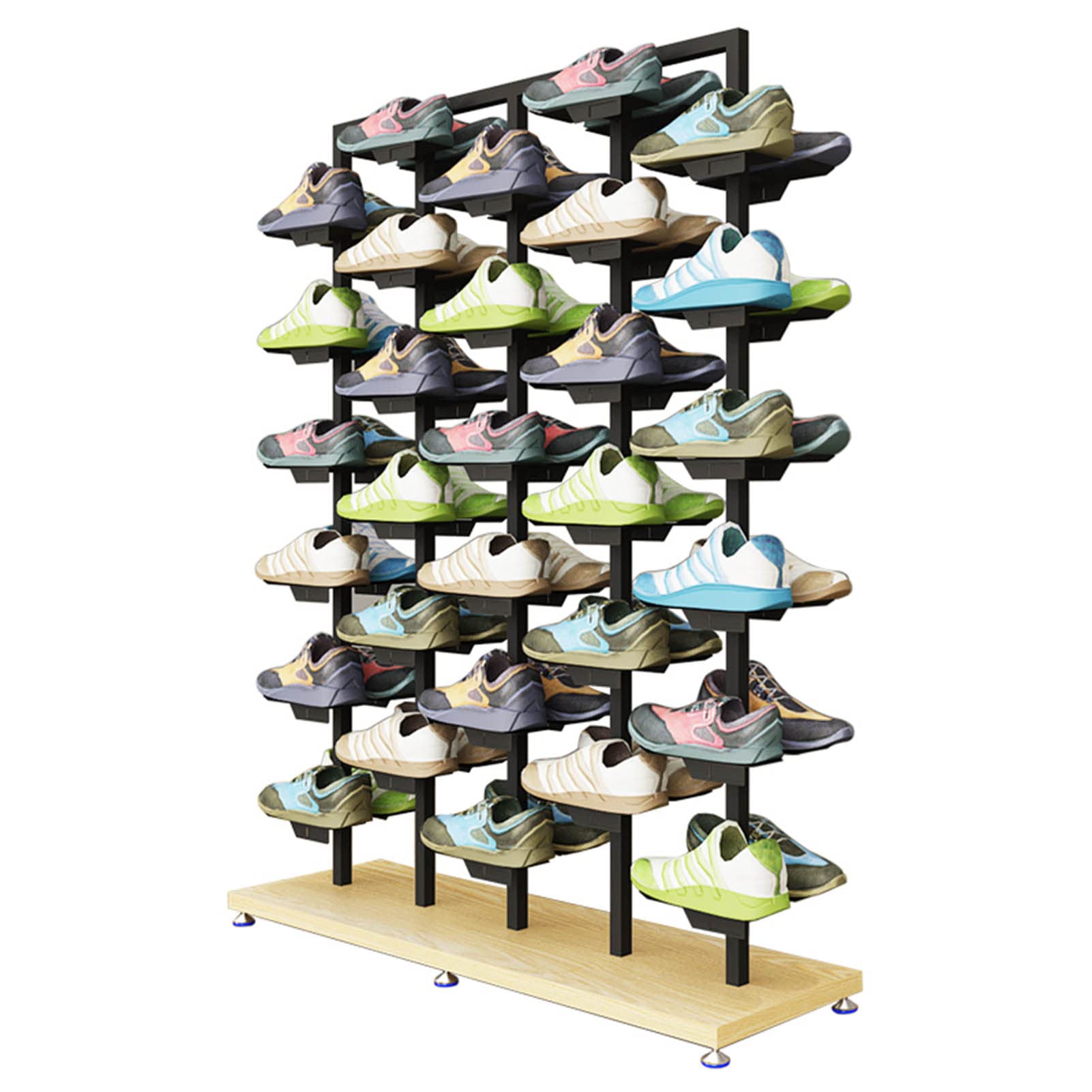 Espositori per Negozi di Scarpe Commerciali,Negozio di Abbigliamento Moderno,Grande scarpiera autoportante,scaffale per Scarpe da Ginnastica in Metallo,Supporto per Organizer per Scarpe Bout