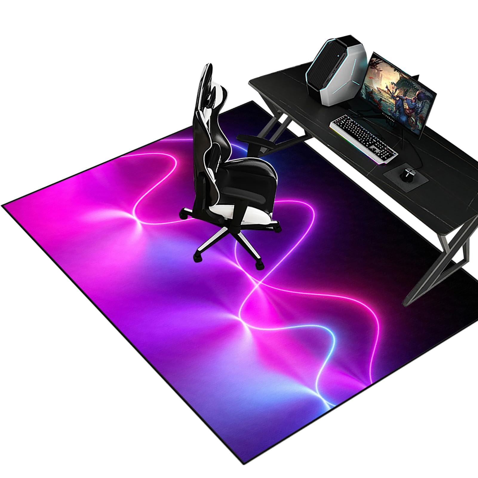 Fzamudng Gaming Computer Chair Mat Desk Chair Mat 100 x 160 cm | Office Chair Mat for Carpet and Hardwood Floor | Carpet Protector Chair Mat for Home and Office | Floor Mat for Office Chair