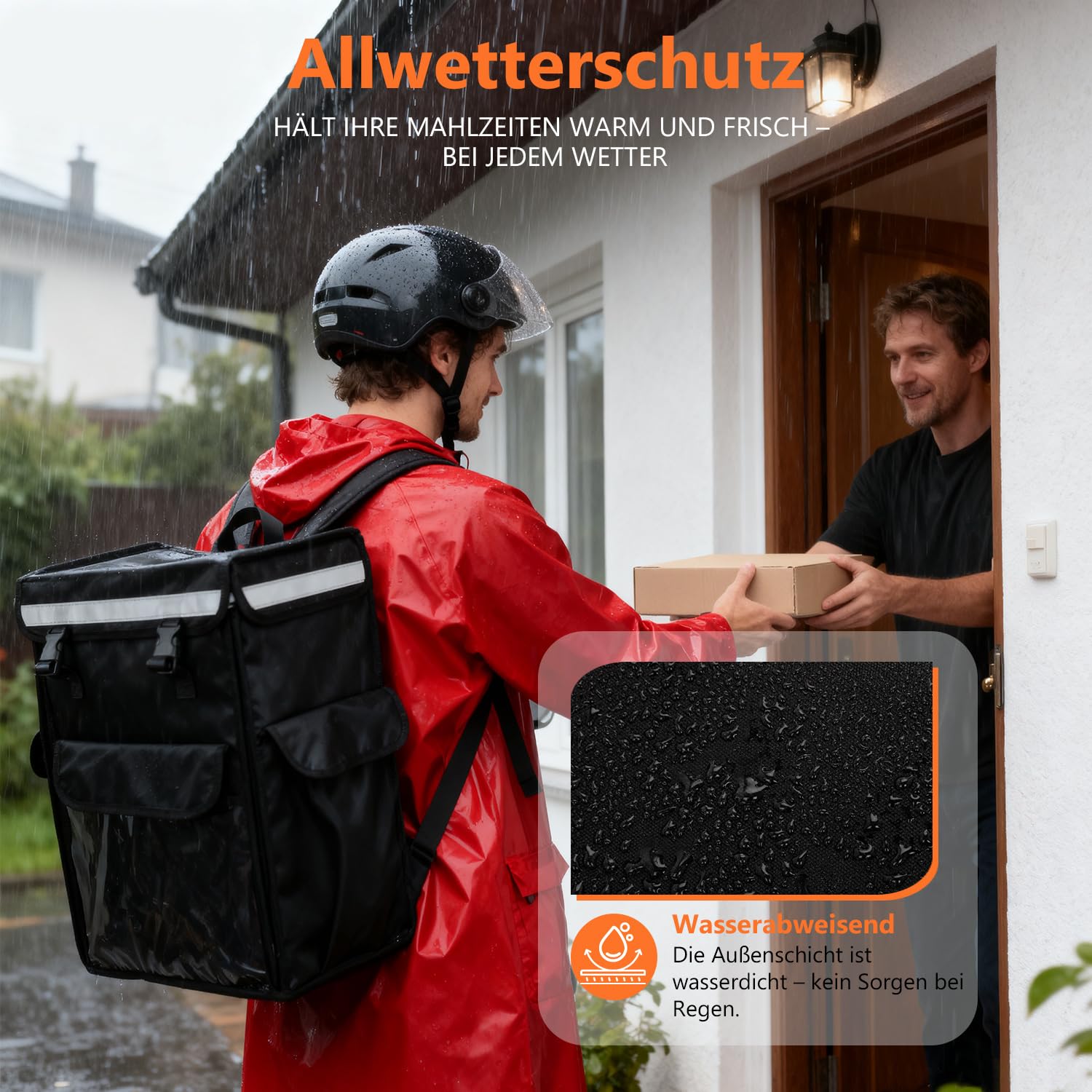 Pizza-Liefertasche, Isolierte Essensliefer-Tasche, isolierter Rucksack mit herausnehmbarer Trennwand, Pizza-Liefertasche mit vollständigem Öffnungsdesign für Fahrrad, Uber Eats, DoorDash & Grubhub