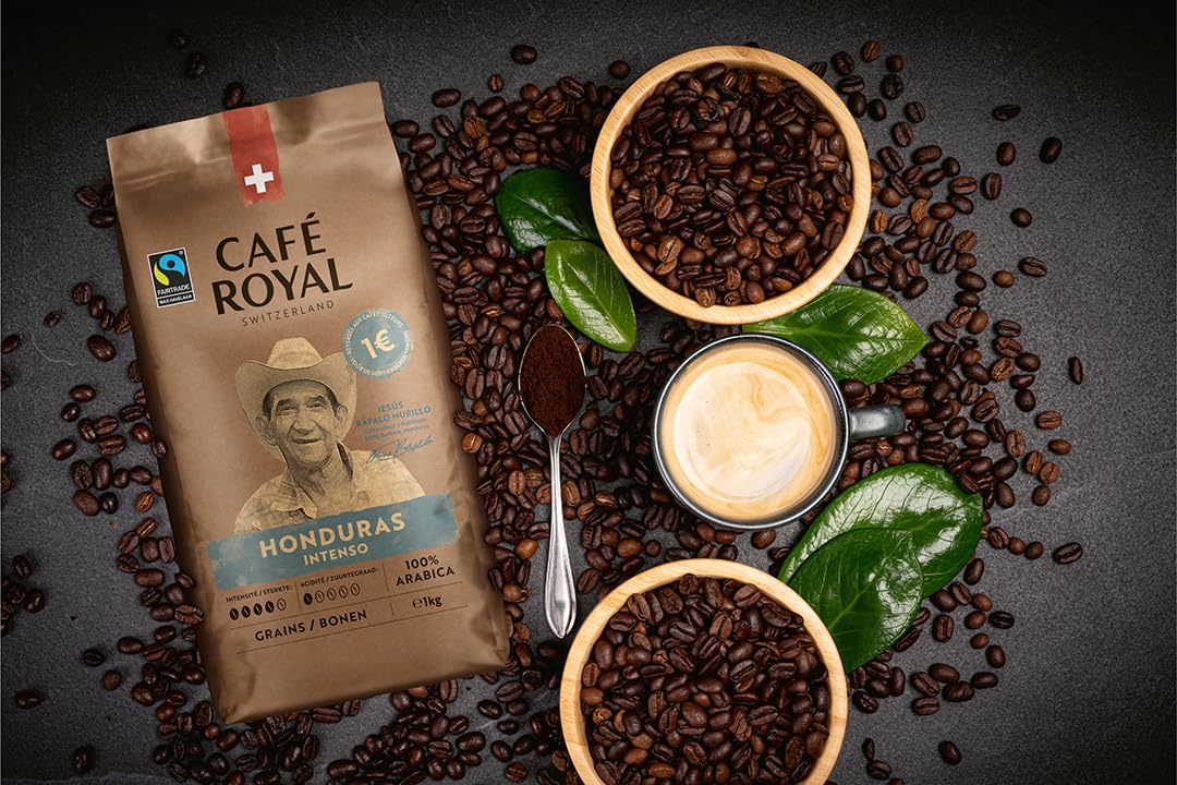 Café Royal Honduras Crema Intenso ziarna kawy 1 kg - Fairtrade - Intensywność 4/5-100% Arabica z Hondurasu
