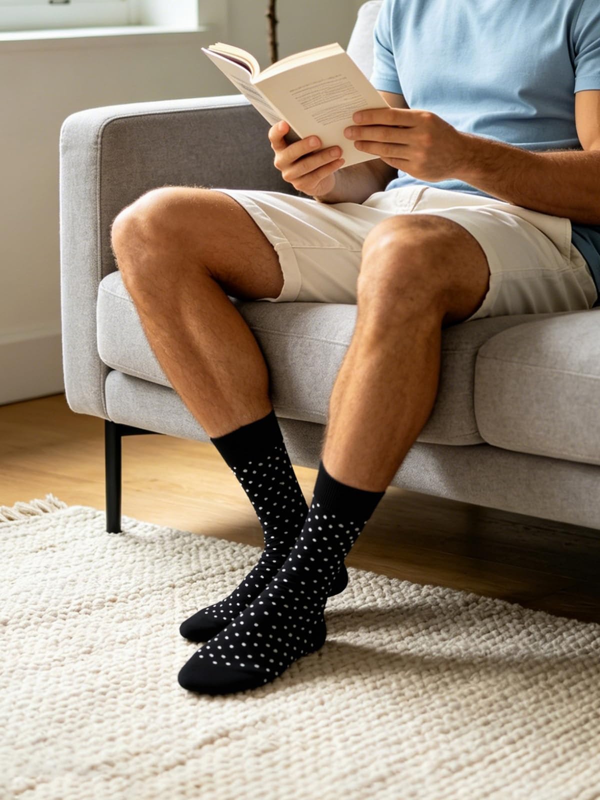 Socks For Men Groomsmen Gifts For Men Dot Christmas Dress Socks Wedding 9-13 100% cotton Casual Crew Socks