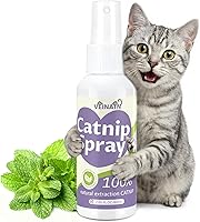 VEINATN Organic Catnip Spray for Cats - 100% Natural Stress Relief, Play Booster, Mess-Free 2oz Formula