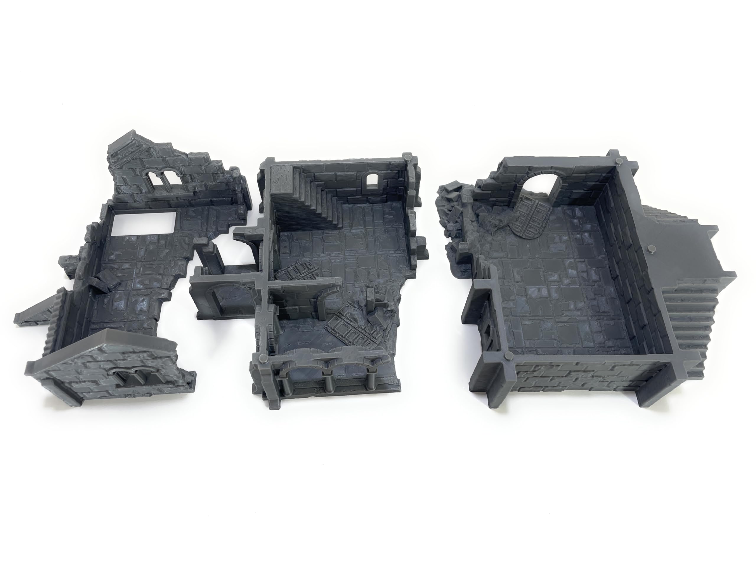 Casa de 3 Plantas en ruinas - Escenografía fantasía para Wargames y miniaturas 28mm - Impreso en 3D - Modelo 5 de Arkenfel