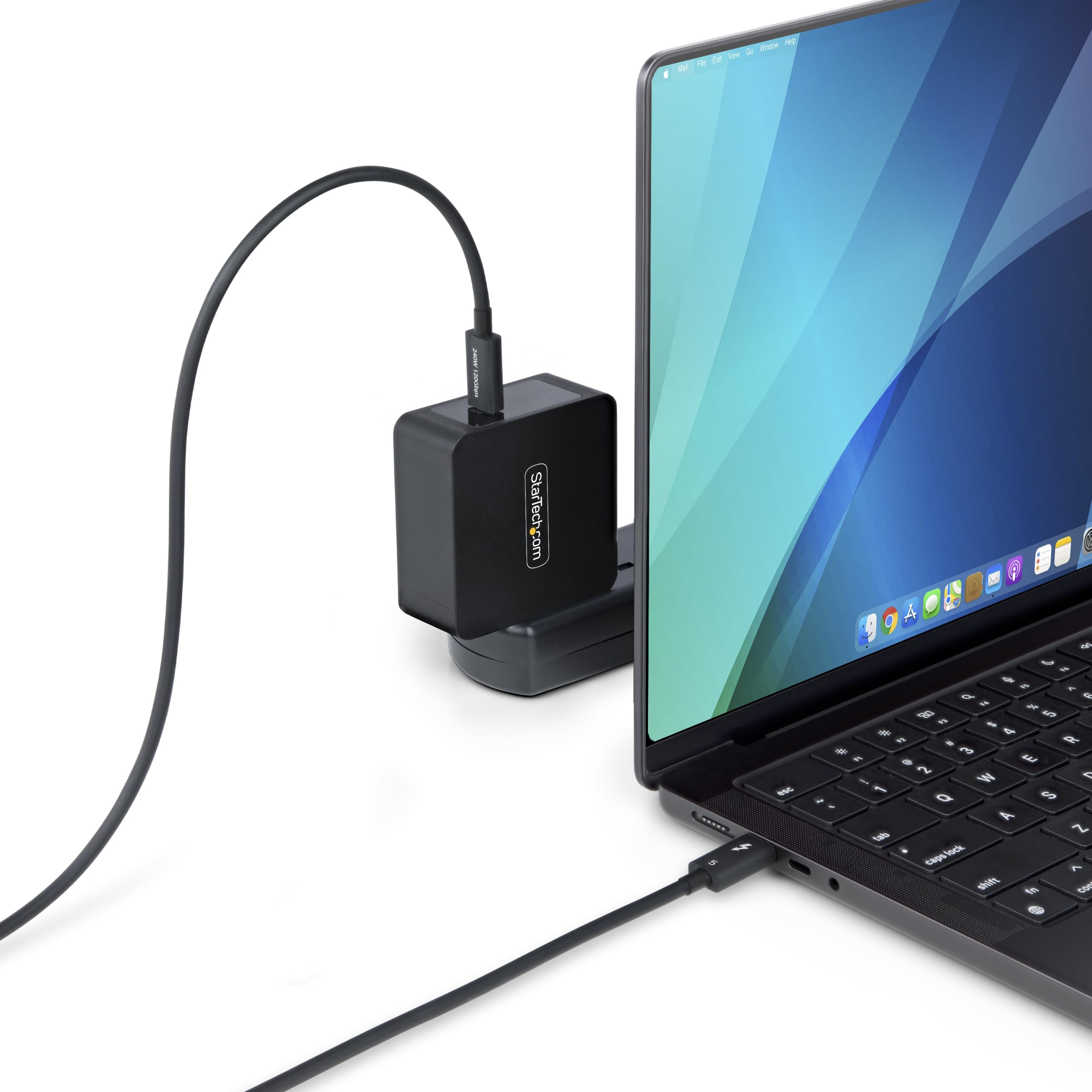 StarTech Câble Thunderbolt 5 50cm USB-C 80Gbps 240W PD 8K 60Hz Blanc | Jusqu'à 120Gbps, Certifié, Compatible TB4/USB4/USB-C, DP 2.1 Alt Mode, PCIe 4.0, 4K 240Hz