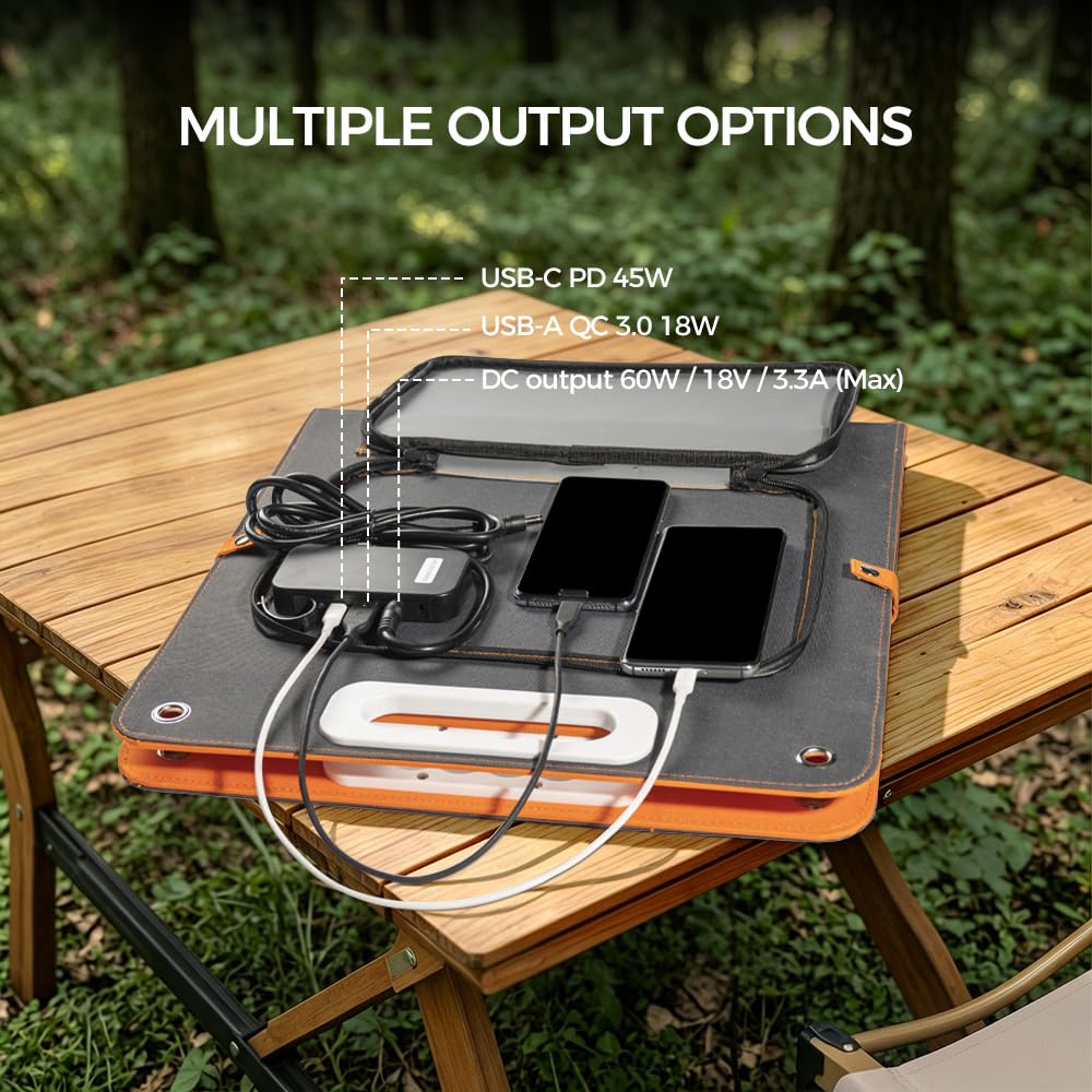 Amazon.com : 60W Foldable Solar Panel, Flashfish Solar Charger