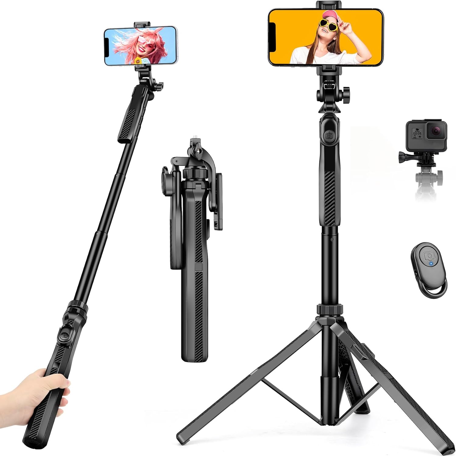 Phone Tripod, 69" Selfie Stick Tripod for iPhone with