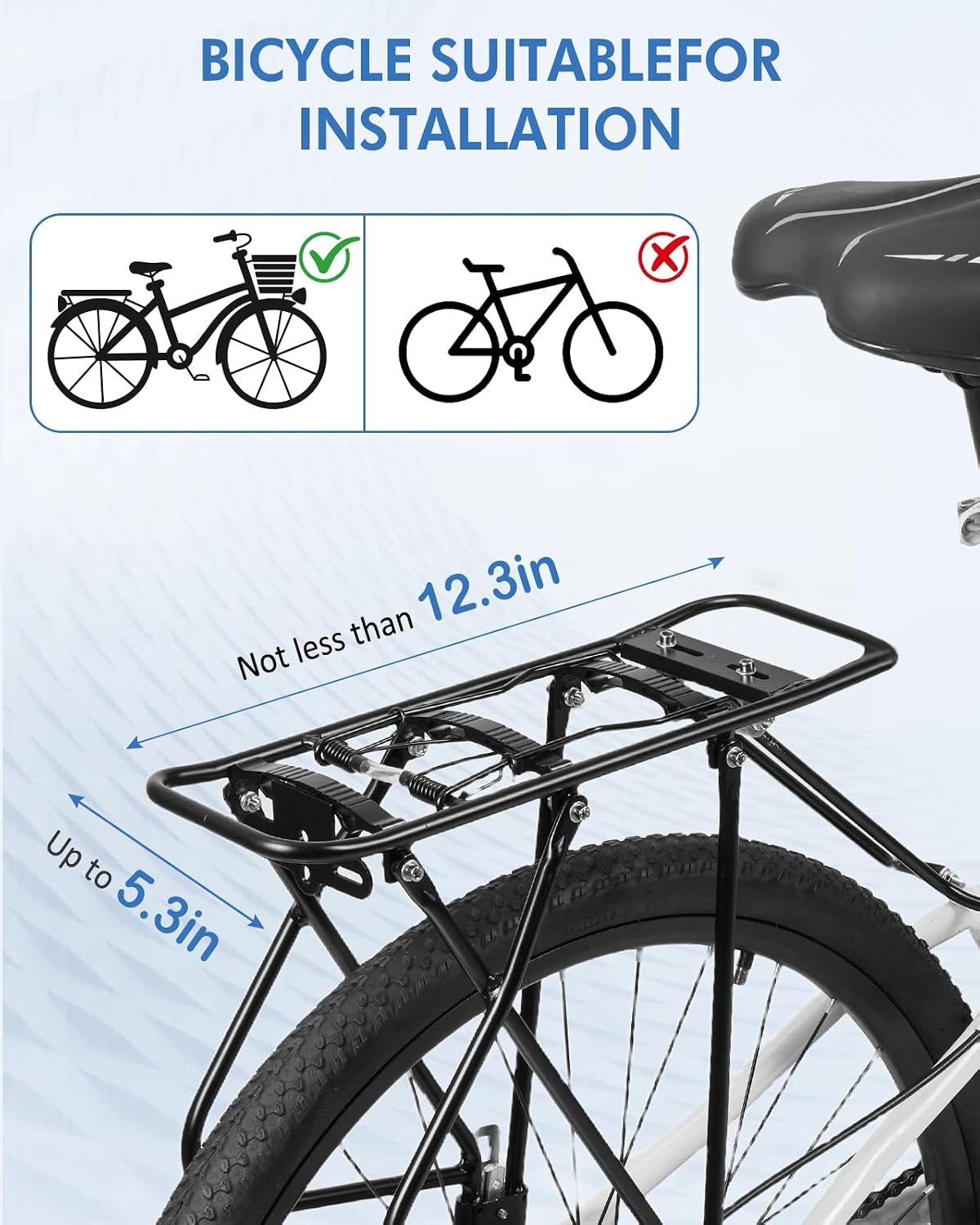 Zacro Kids Bike Seat Set 2.0, Comfort Bike Seat with Adjustable Backrest, Wide Child Bicycle Rear Seat Cushion Back Safety Armrest Handrail Feet Pedals, Children Bicycle Back Seat for Over 5 Years Old