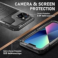 Vista 5 de Beasyjoy Funda impermeable para iPhone 13, funda de metal con protector de pantalla integrado, resistente protección de cuerpo completo, grado